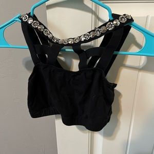 Black rhinestone bra